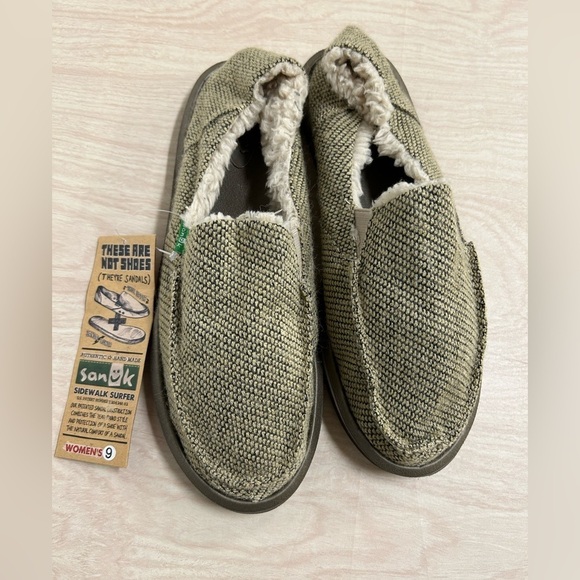 Sanuk Natural Snowfox Chill Sidewalk Surfer Shoes Women Size 9 NWT Brown Tan - Picture 1 of 5